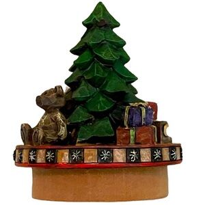 CHRISTMAS LANG Candle Topper Stopper Christmas Tree Teddy Bear Blocks